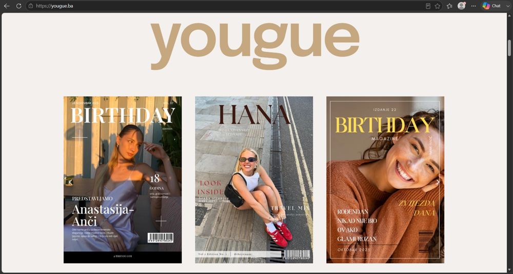 Yougue Magazines website
